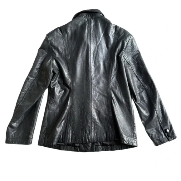Wilsons Leather Premium Black Genuine Leather Button-Front Jacket | Size M - Picture 2 of 7